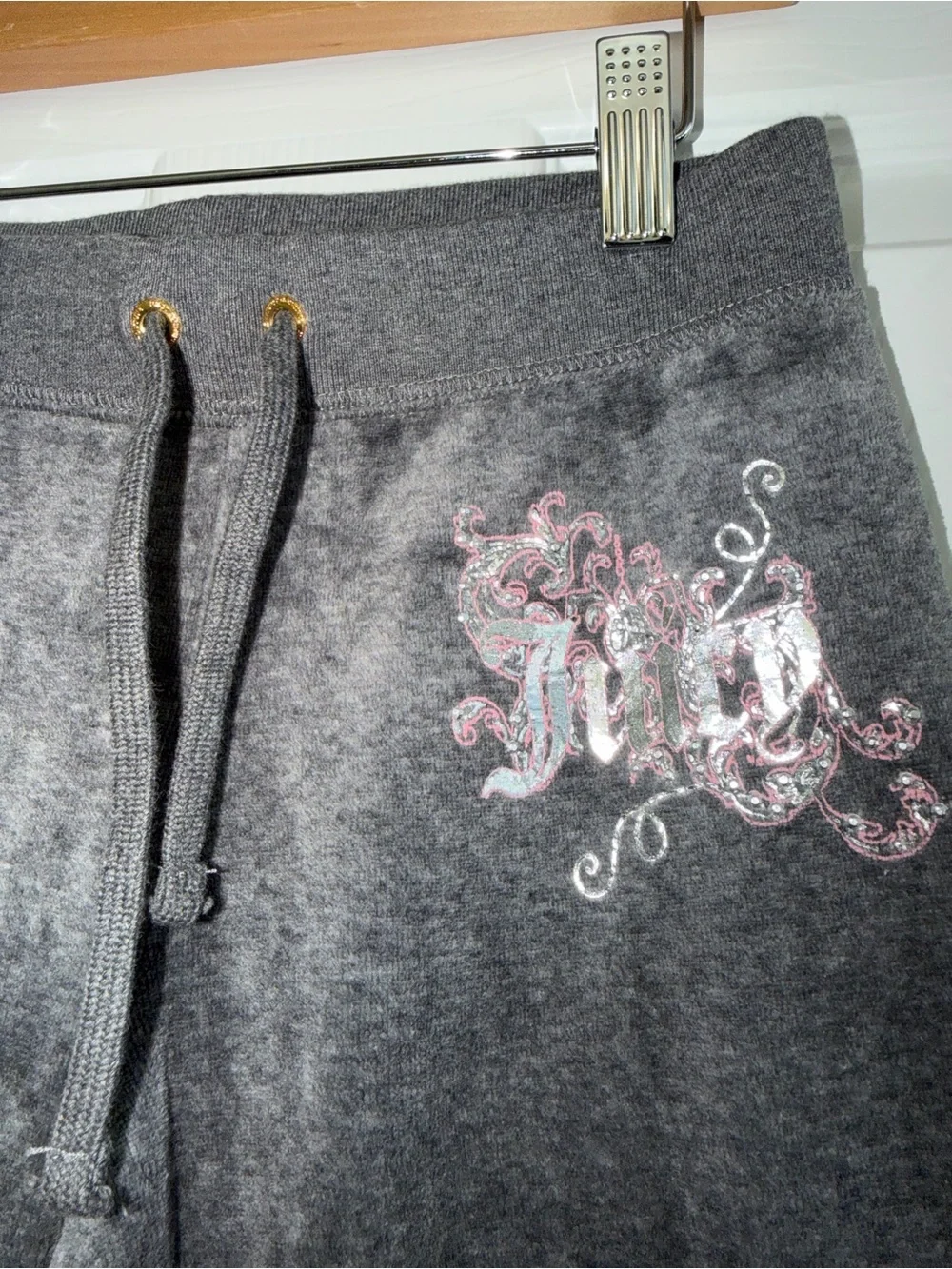 NWT Y2K Juicy Couture Velour Track Pants Girls 7 Fits XXS 00 Petite Rhinestone